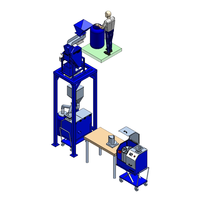 Sampling installation with LMFC250 and RSD sample divider