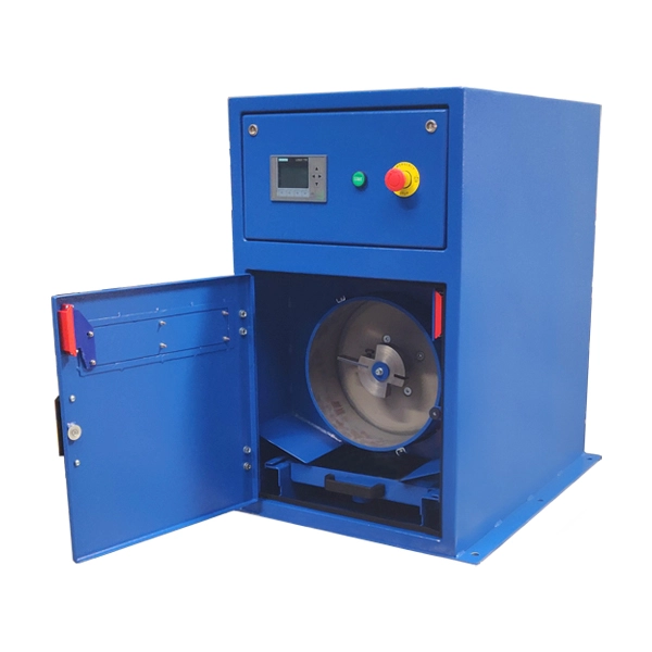 BAT1000 bond abrasion tester door open with view of paddle