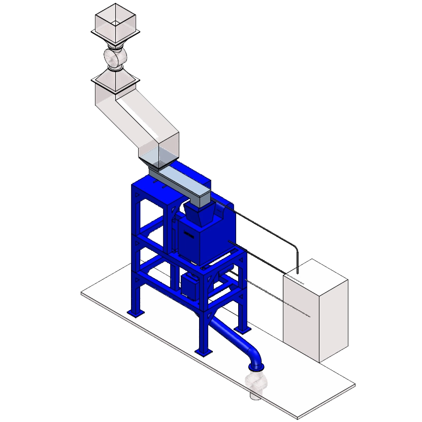 LMC100 jaw crusher CM500 cutting-mill vibratory feeder-combo for milling cocoa beans